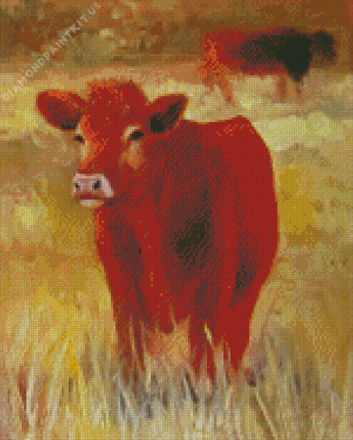 Red Cow Diamond Painting