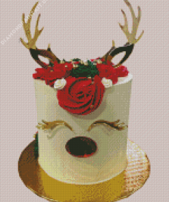 Cute Reindeer Cake Diamond Painting