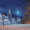 Snowy Nidaros Cathedral Diamond Painting