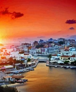 Sunset Agios Nikolaos Diamond Painting