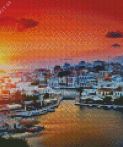 Sunset Agios Nikolaos Diamond Painting