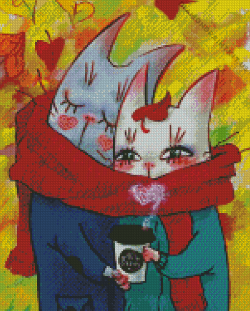 Two Cats in Love Diamond Painting