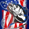 USA Flag Bass Fish Diamond Painting