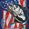 USA Flag Bass Fish Diamond Painting