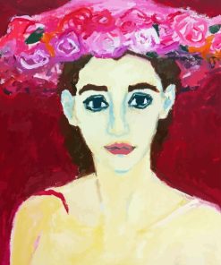 Woman In Pink Hat Diamond Painting