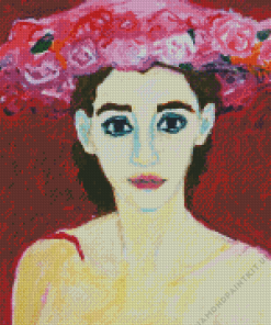 Woman In Pink Hat Diamond Painting