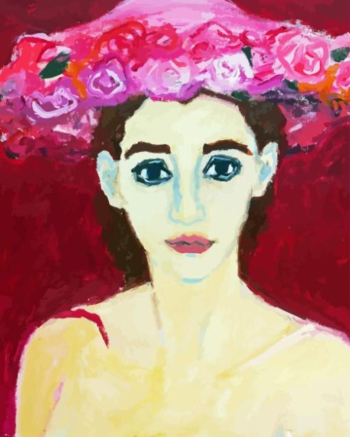 Woman In Pink Hat Diamond Painting