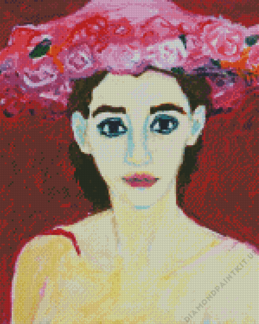 Woman In Pink Hat Diamond Painting