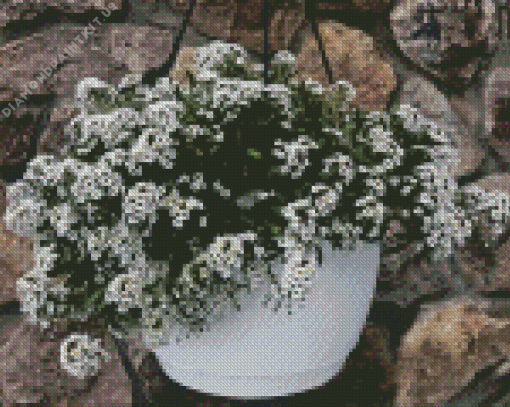 Alyssum Hanging Basket Diamond Painting