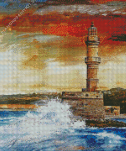 Chania Lighthouse Art Diamond Painting