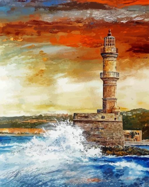 Chania Lighthouse Art Diamond Painting