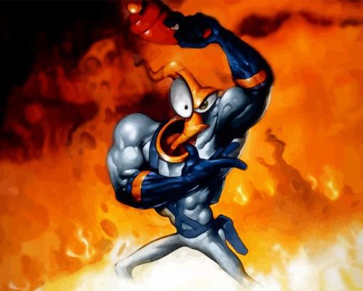 Earthworm Jim Game Diamond Painting