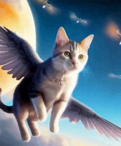 Flying Cat with Wings Diamond Painting