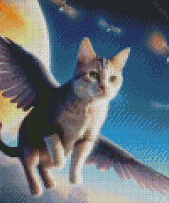 Flying Cat with Wings Diamond Painting