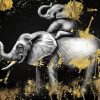 Gold And Black Elephants Diamond Painting