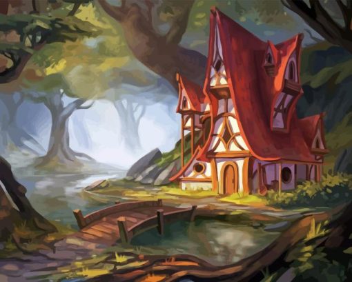 House in Forest Diamond Painting