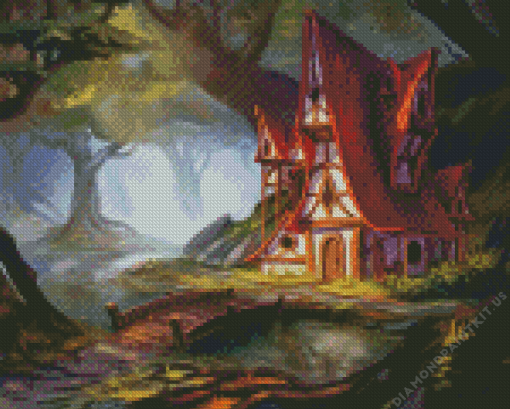 House in Forest Diamond Painting