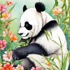 Panda And Flowers Diamond Painting