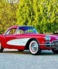 Red 1960 Corvette Diamond Painting