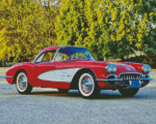 Red 1960 Corvette Diamond Painting