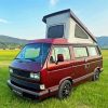 Red VW T3 Westfalia Diamond Painting