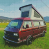 Red VW T3 Westfalia Diamond Painting