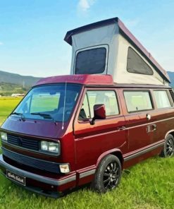 Red VW T3 Westfalia Diamond Painting