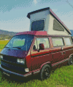 Red VW T3 Westfalia Diamond Painting