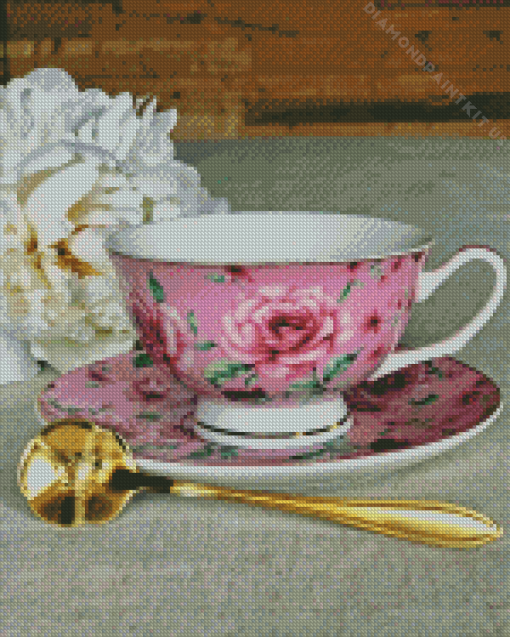 Vintage Cup and Saucer Diamond Painting