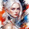 Woman With White Hair Diamond Painting