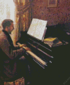 Young Man Playing The Piano Caillebotte Diamond Painting