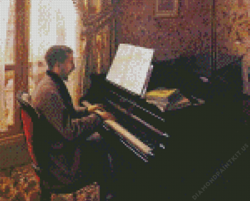 Young Man Playing The Piano Caillebotte Diamond Painting