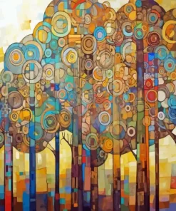 Abstract Mosaic Trees Diamond Painting