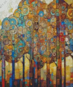 Abstract Mosaic Trees Diamond Painting