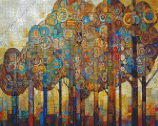 Abstract Mosaic Trees Diamond Painting