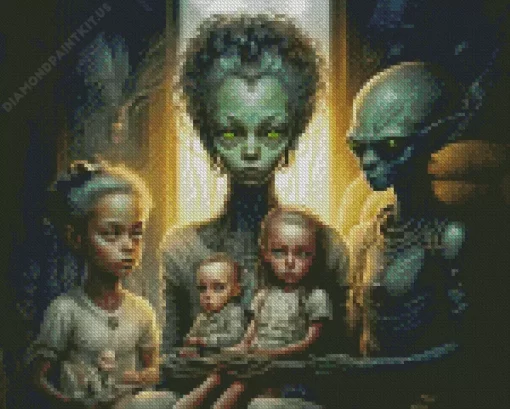 Alien Family Diamond Painting