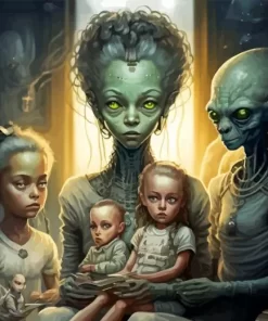 Alien Family Diamond Painting