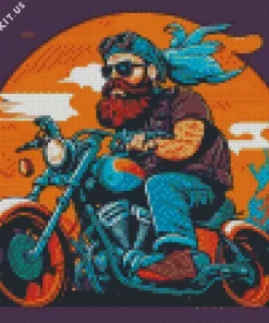 Chopper Bike Driver Diamond Painting