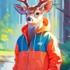 Cool Deer Wearing Clothes Diamond Painting