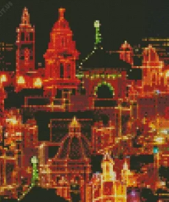 Country Club Kansas Christmas Lights Diamond Painting