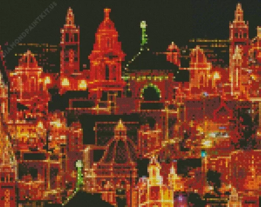 Country Club Kansas Christmas Lights Diamond Painting