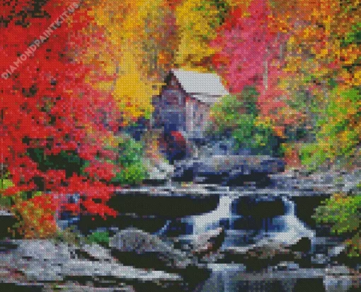 Glade Creek Grist Mill Diamond Painting