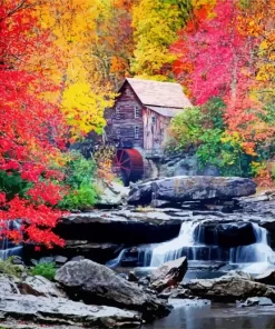 Glade Creek Grist Mill Diamond Painting