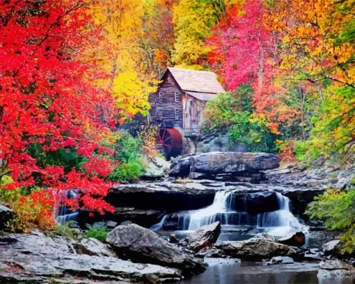 Glade Creek Grist Mill Diamond Painting