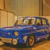 Renault 8 Blue Car Diamond Painting