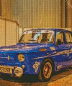 Renault 8 Blue Car Diamond Painting