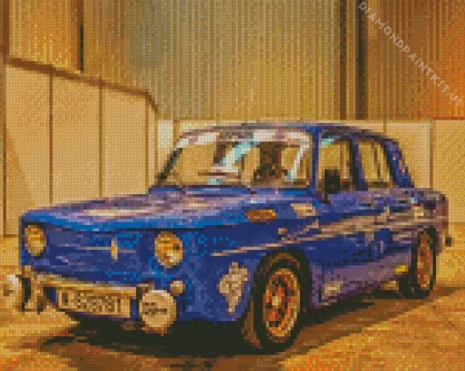 Renault 8 Blue Car Diamond Painting