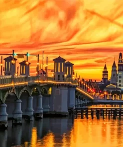 Sunset Bridge of Lions Diamond Painting