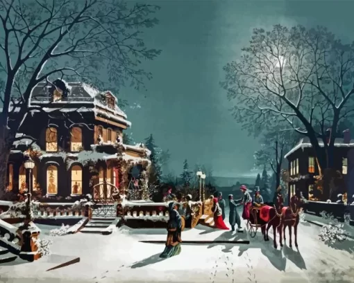 Vintage Christmas Evening Diamond Painting