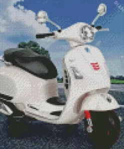 White Vespa Diamond Painting